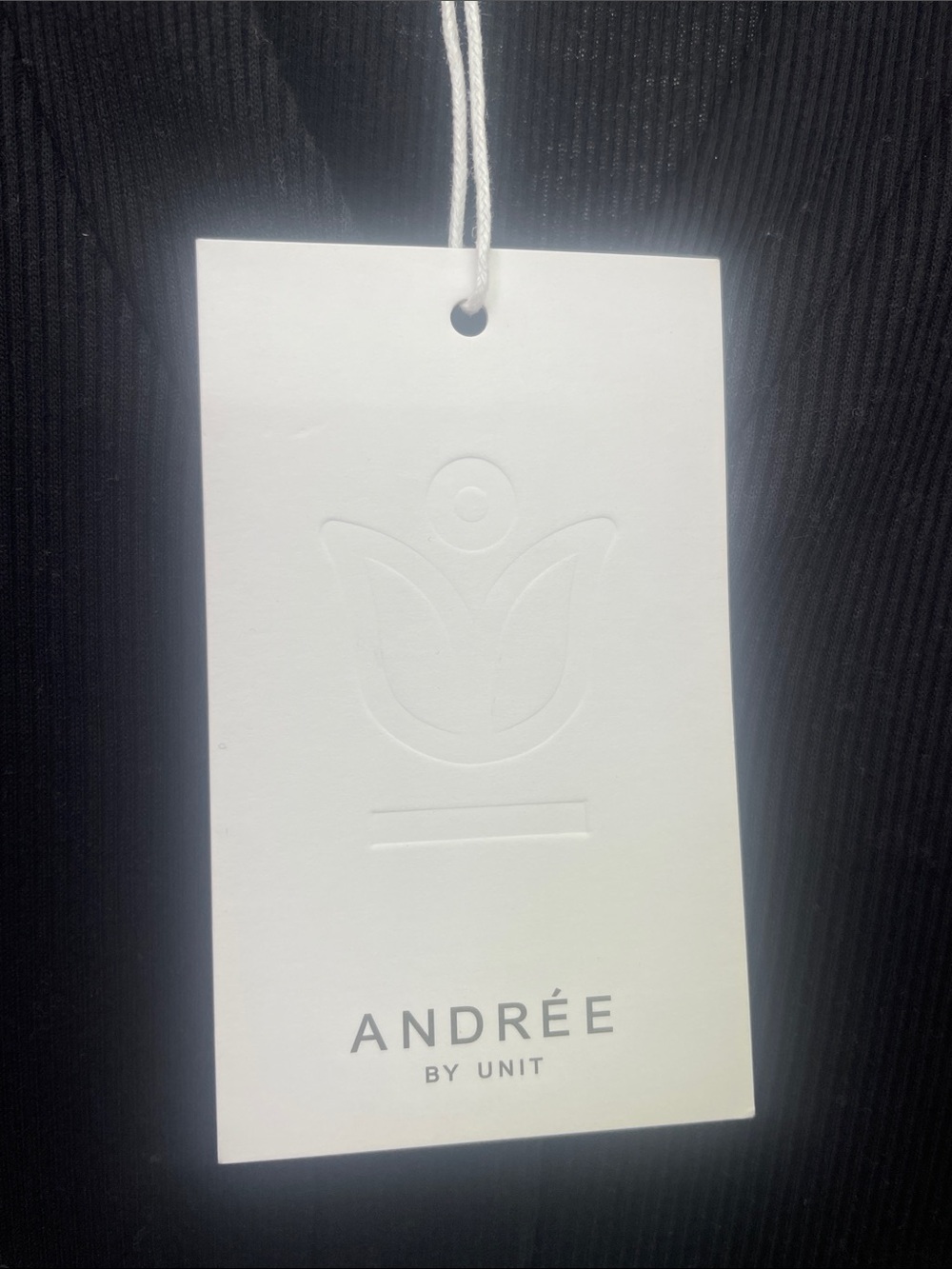 André by Unit- Black Ribbed Button Top - Picture 2 of 2